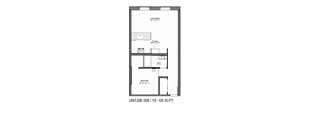 a floor plan of a small apartment at The 22 Apartments, St. Louis
