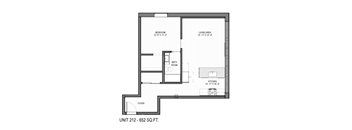 a small floor plan of a house at The 22 Apartments, Missouri, 63103