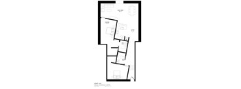 floor plan of the first level of the lofted house