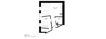 a floor plan of a 1 bedroom floor plan