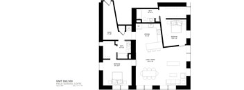 floor plan of the first level of the apartment
