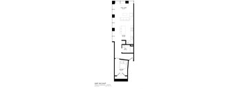 a floor plan of a small apartment with a bedroom and a living room