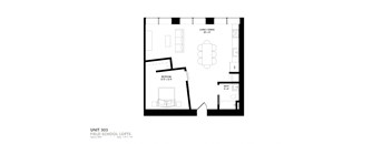 a floor plan of a 1 bedroom floor plan