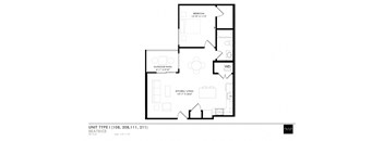 a floor plan of a 1 bedroom floor plan