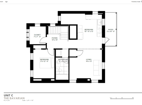the floor plan of unit c the residences