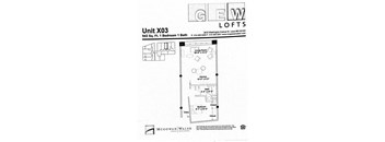 A drawing of a floor plan for a unit labeled X03.