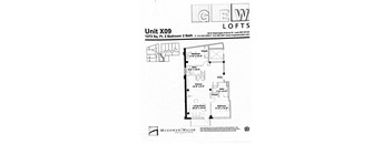 A black and white image of a floor plan for a unit named X09.