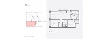2 bed 2 bath The Corne floor plan at The Nicholas, St Louis