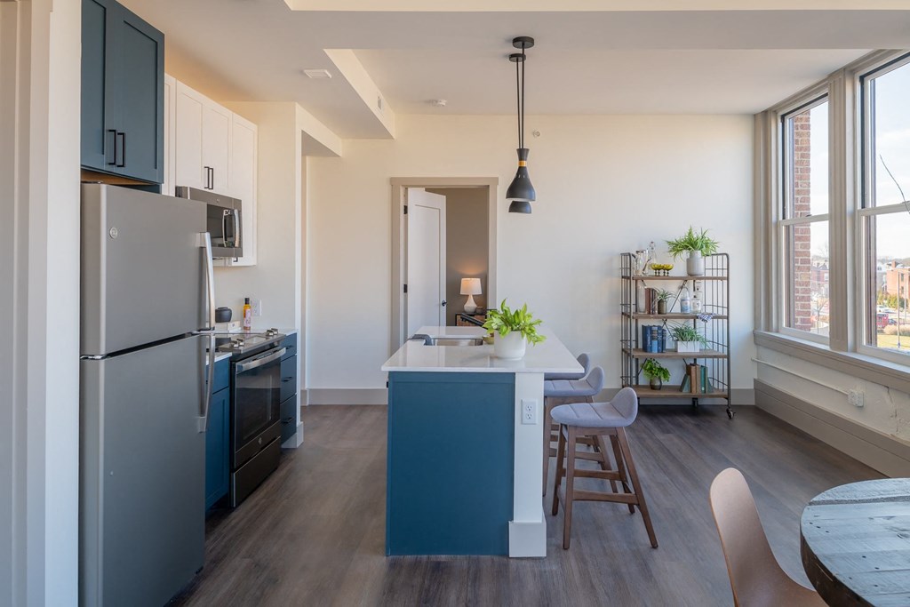 Kitchen And Living Area at The Nicholas, St Louis, MO, 63104