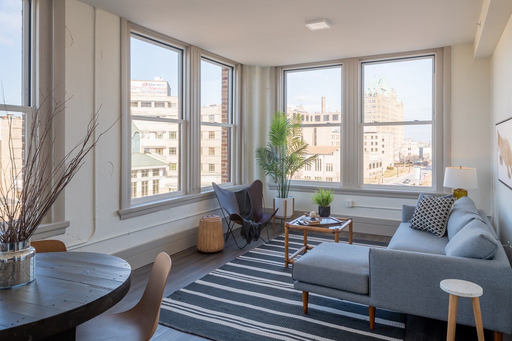 Living Room Interior at The Nicholas, Missouri, 63104