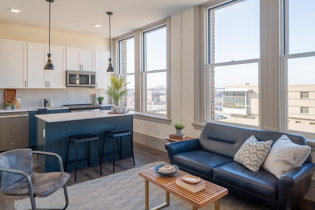 Modern living Room at The Nicholas, St Louis, MO, 63104