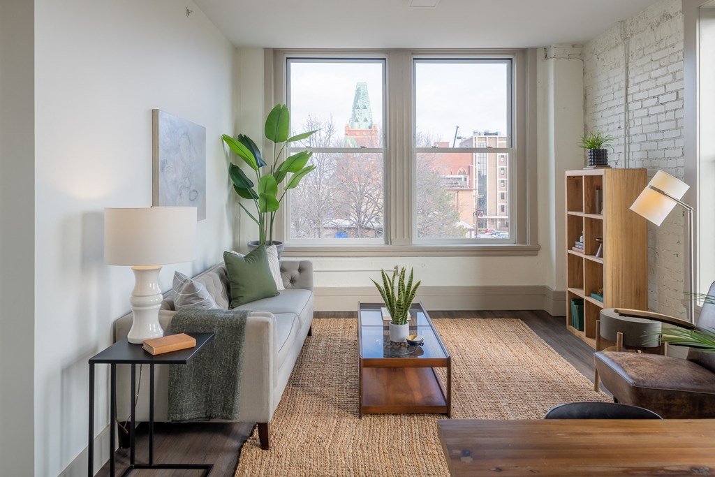Spacious Living Room at The Nicholas, St Louis, 63104