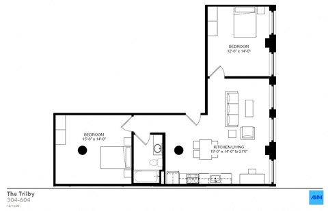 Tilby Floor Plan at The Draper, St Louis, 63103