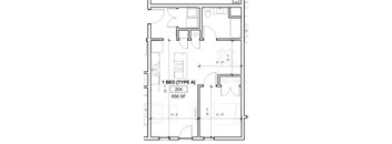 floor plan of the 1 bed type a at the crossings
