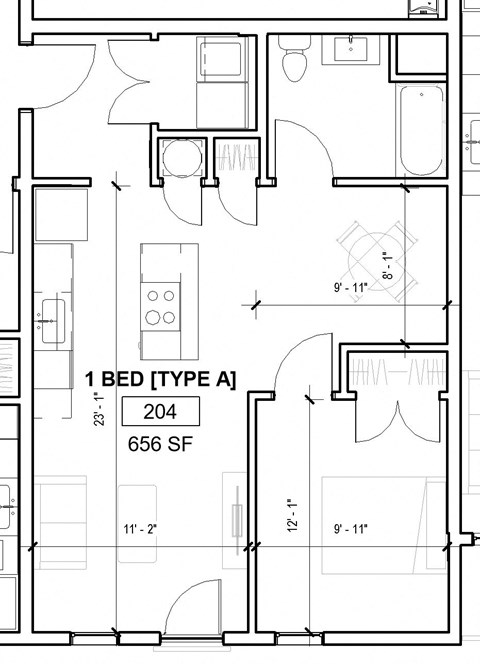 floor plan of the 1 bed type a at the crossings