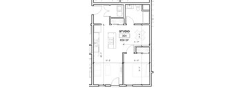 a floor plan of a small house with a studio
