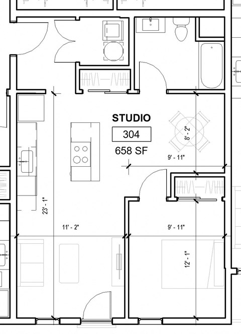 a floor plan of a small house with a studio