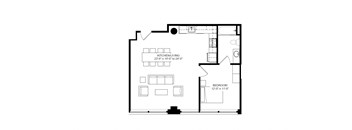 bowler Floor Plan at The Draper, St Louis, MO, 63103