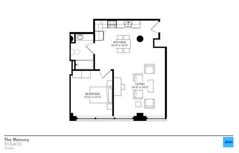mercury Floor Plan at The Draper, Missouri