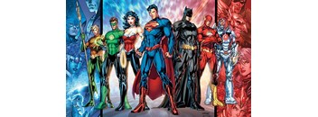 a group of superheroes standing next to each other