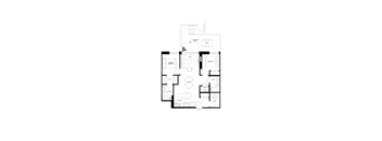 A black and white diagram of a building layout.