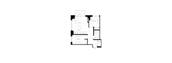A black and white floor plan of a house with labeled rooms.
