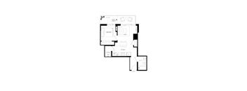 A black and white image of a house layout.