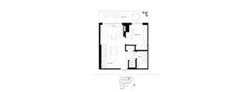 A black and white image of a house floor plan.