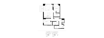 A black and white architectural floor plan of a two-story house.