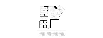 A black and white image of a house floor plan with seven levels.