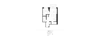 A black and white floor plan of a house with a beerroom, dining area, and kitchen.