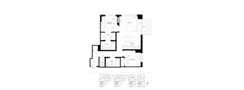 A black and white image of a floor plan for a house with multiple levels.