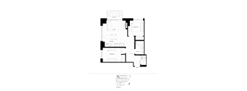 A black and white image of a house floor plan.