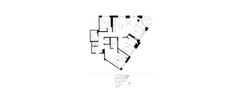 A black and white diagram of a house layout with labeled rooms.