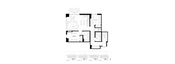 A black and white floor plan of a house with seven levels.