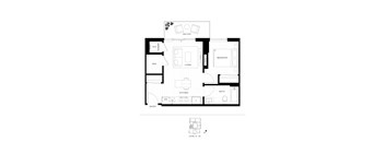 A black and white image of a floor plan for a house.