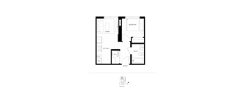 A black and white image of a floor plan for a home.