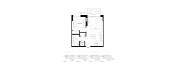 A black and white floor plan of a house with labeled rooms.