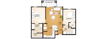 Two Bed/Two Bath B2