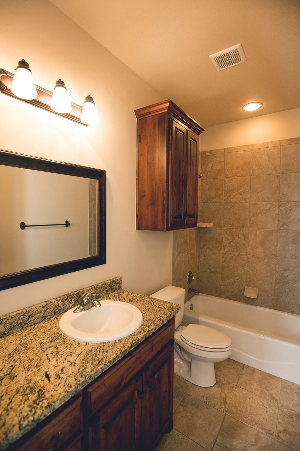 a bathroom with a sink and a toilet and a bath tub