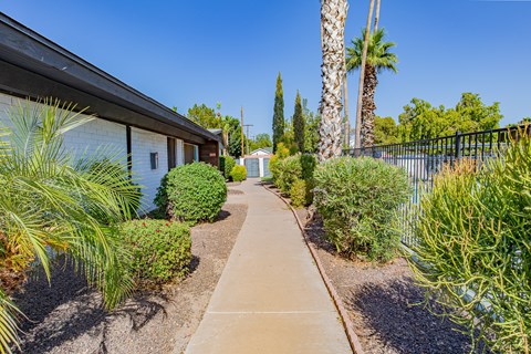 the pathway to the villa