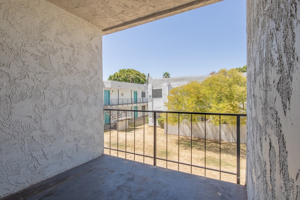 a view from the balcony of the apartment