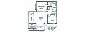 2 Bedrooms 1 Bathroom