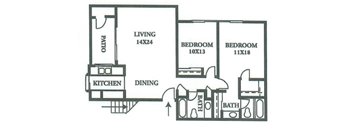 2 Bedrooms 2 Bathrooms