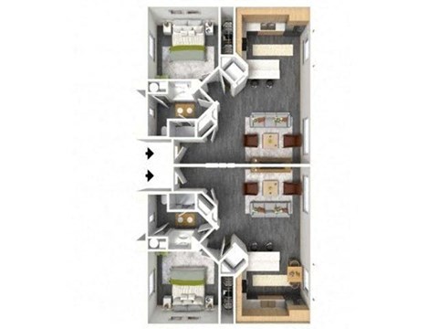 1 bed 1 bath floor plan at Villas on Olive, Peoria, AZ, 85345