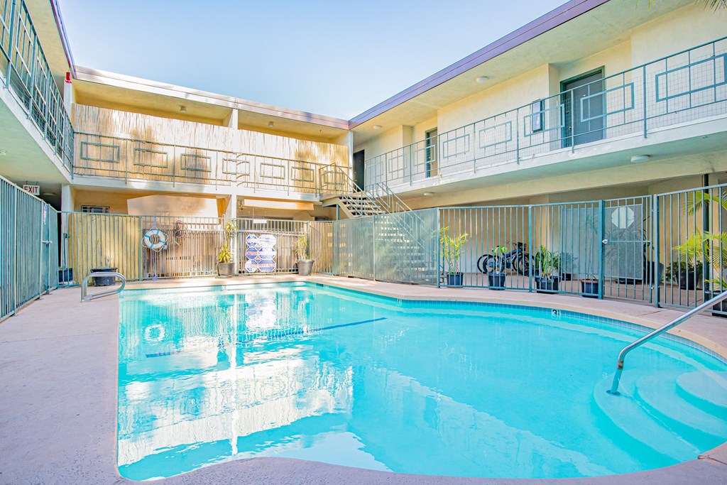the swimming pool at our hotel