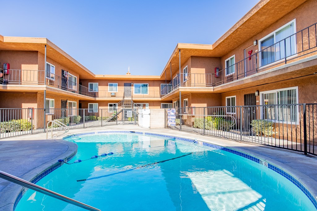 the swimming pool at our apartments
