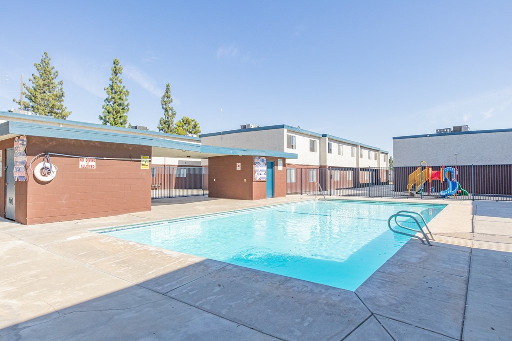the swimming pool at our apartments