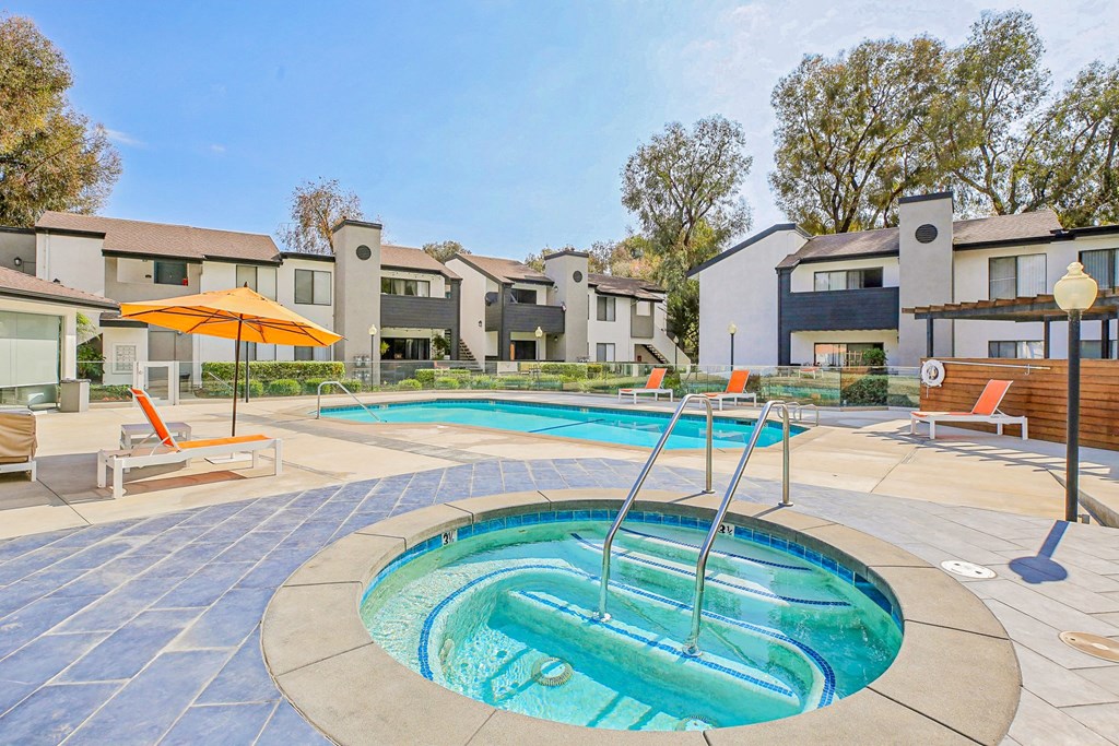 our apartments have a resort style pool and hot tub