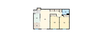 A floor plan of a house with labeled rooms such as "Kitchen", "Dining", and "Living Room".